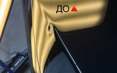 Ремонт вмятины без покраски на капоте автомобиля Mercedes S class