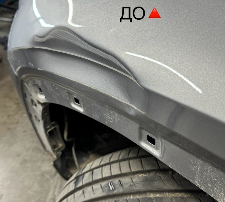 Ремонт вмятины Hyundai Tucson под дальнейший покрас