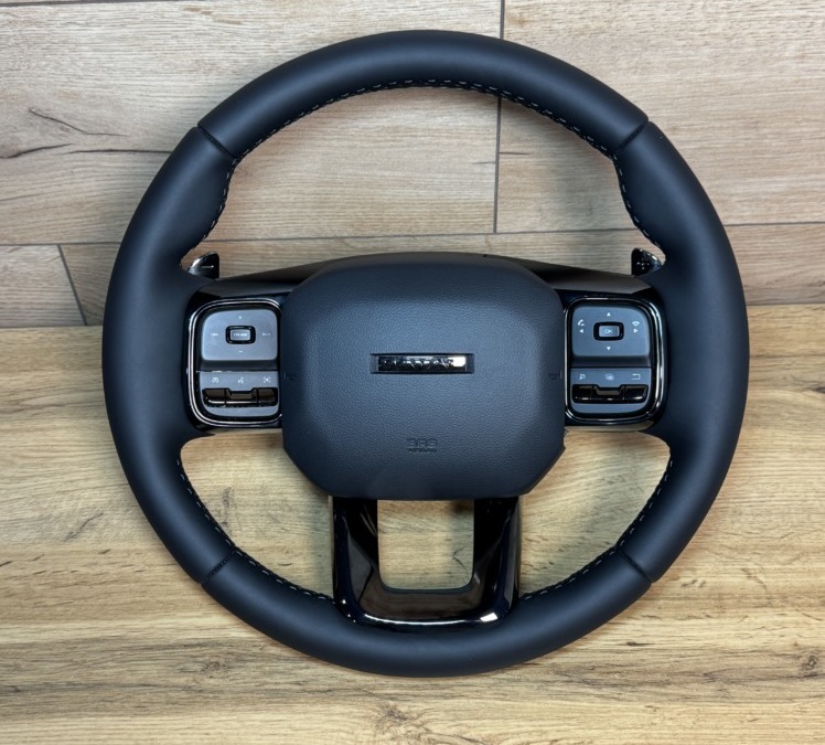 Haval H9 — перетяжка руля в натуральную кожу с утолщением