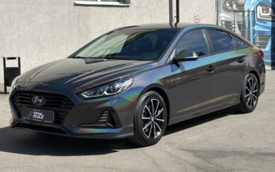 Оклейка кузова цветной полиуретановой пленкой и антихром — Hyundai Sonata