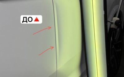 LiXiang L7 — произвели ремонт вмятины на двери, машина в защитной пленке