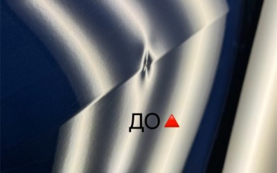Volkswagen Tiguan — ремонт вмятины без покраски на ребре жесткости