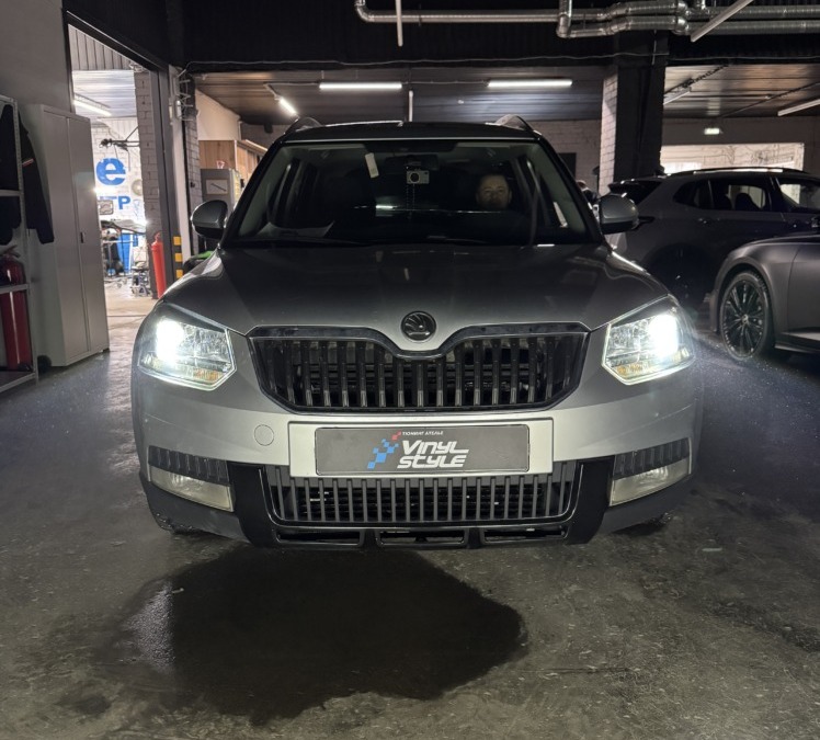 Skoda Yeti — установили билед модули GTR G5 MAX в фары,  отполировали стекла фар
