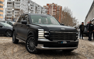 Оклейка кузова нового Hyundai Palisade 2025 года матовой полиуретановой пленкой