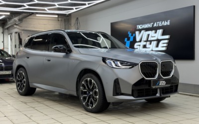 Новый BMW X3 G48 — бронирование кузова матовой пленкой, оклейка зеркал, фонарей, шумоизоляция и тонировка