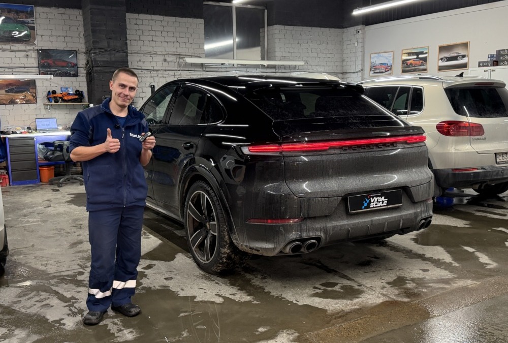 Porsche Cayenne — установка охранно-телематической системой StarLine S97 с автозапуском
