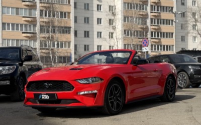 Ford Mustang — оклейка полиуретановой пленкой цвета Red Ferrari и целый ряд работ