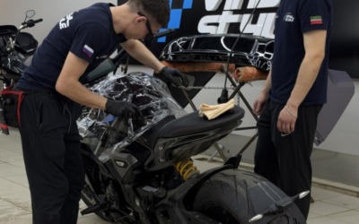 Бронирование полиуретановой пленкой нового мотоцикла Ducati