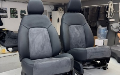 Перетяжка сидений автомобиля Нива в кожу