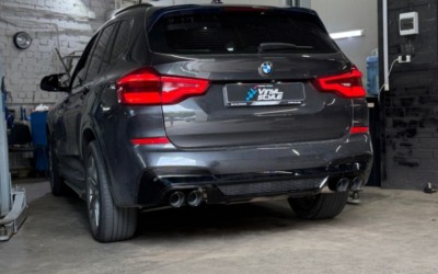 BMW X3 — установка диффузора заднего бампера и насадок
