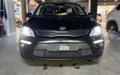 Kia Rio — установка двухчиповых би-лед модулей GTR G5 Max