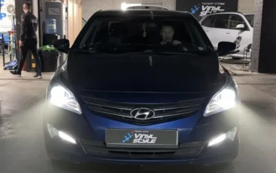 Hyundai Solaris 2016 года — установка топовых вариантов biled модулей Aozoom K3 Dragon Knight