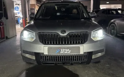 Skoda Yeti — установили билед модули GTR G5 MAX в фары,  отполировали стекла фар
