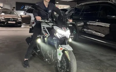 Мотоцикл Kawasaki Z900 — установка би-лед модулей