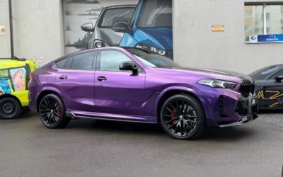 BMW X6 — оклейка автомобиля полиуретановой пленкой Daytona Violet