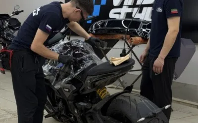 Бронирование полиуретановой пленкой нового мотоцикла Ducati